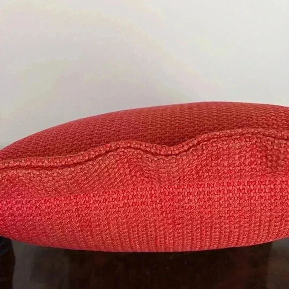 VTG Burlap Throw Pillows (2) Tassels Handmade Red And Pink Grannycore Maximalist - Picture 7 of 10